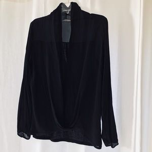 Beautiful black high low blouse with knot style